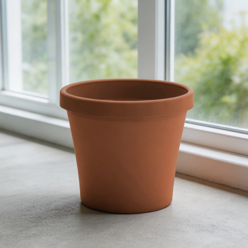 Terra Cotta Plastic Round Planter with Drainage - Image 2