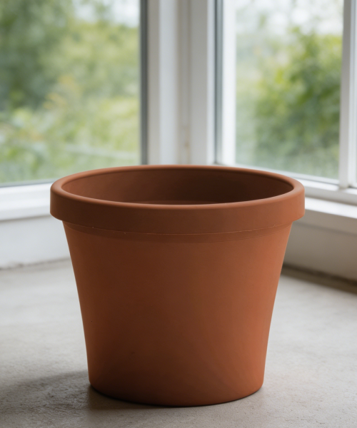 Terra Cotta Plastic Round Planter with Drainage