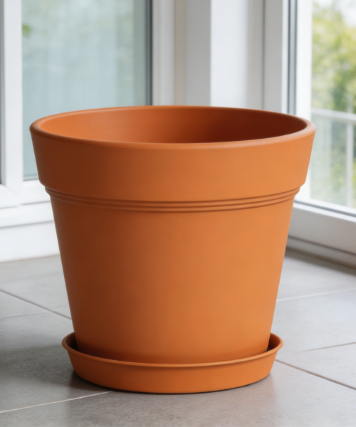 Terracotta Plastic Nursery Pots 8-Pack with Trays