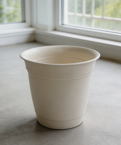 Cottage Stone Plastic Round Planter with Saucer