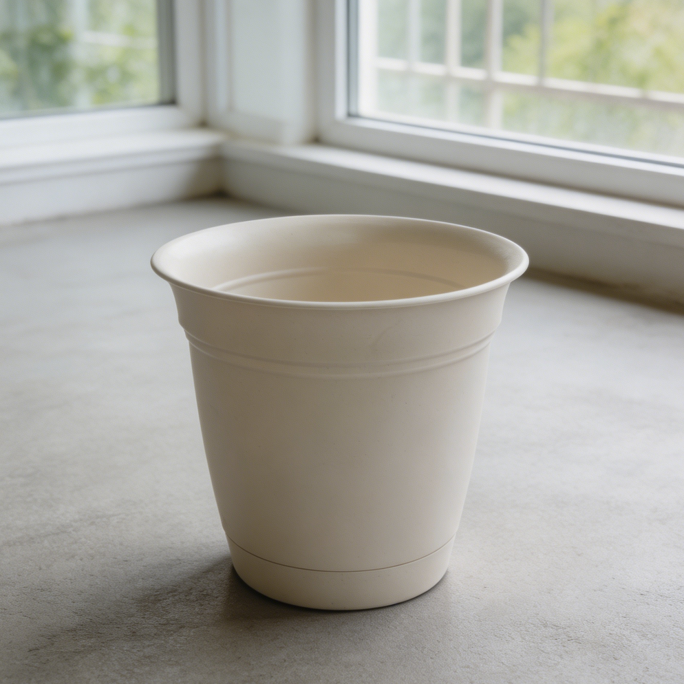 Cottage Stone Plastic Round Planter with Saucer