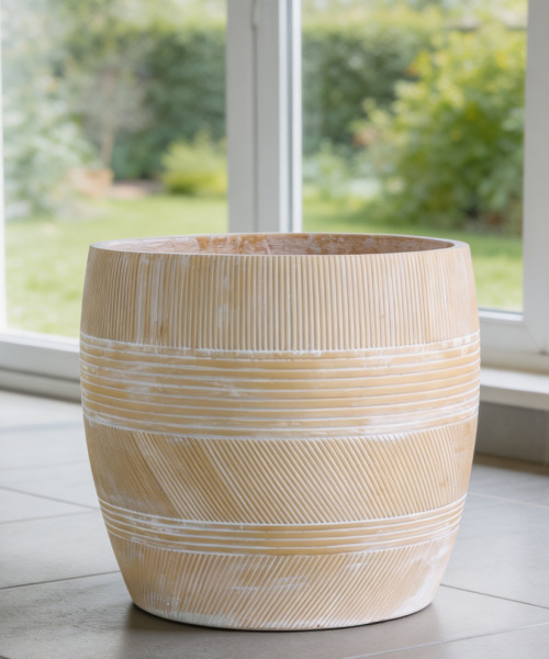 Terracotta Patterned Ceramic Fibre Planter