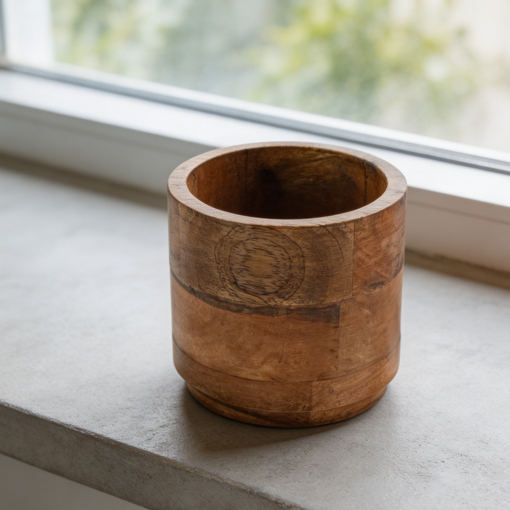 Wooden Bark Vase Rustic Farmhouse - Image 2