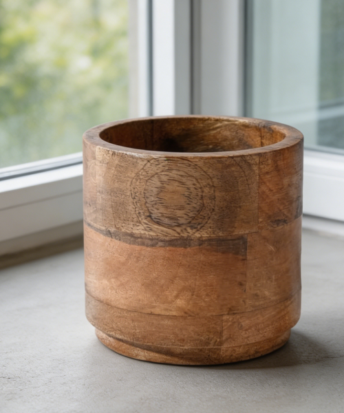Wooden Bark Vase Rustic Farmhouse