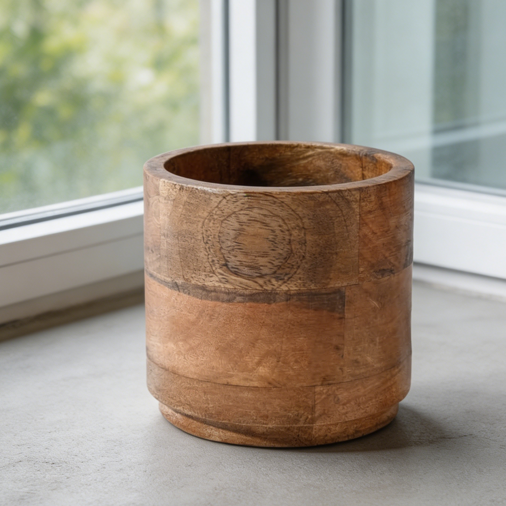 Wooden Bark Vase Rustic Farmhouse