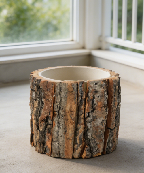 6-Pack Natural Birch Bark Wood Vase