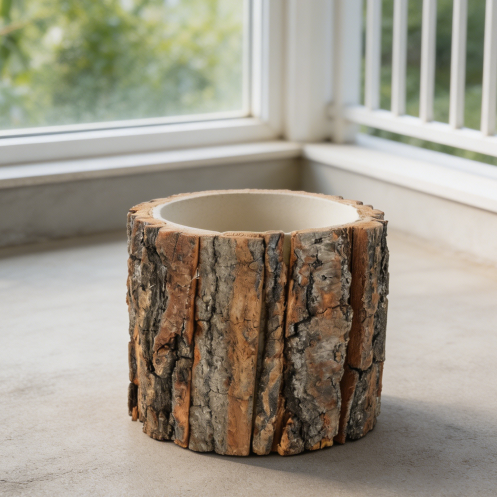 6-Pack Natural Birch Bark Wood Vase