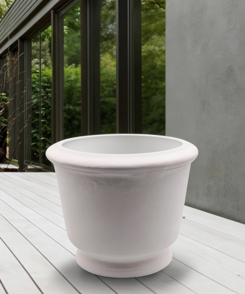 White Talavera Mexican Ceramic Pot