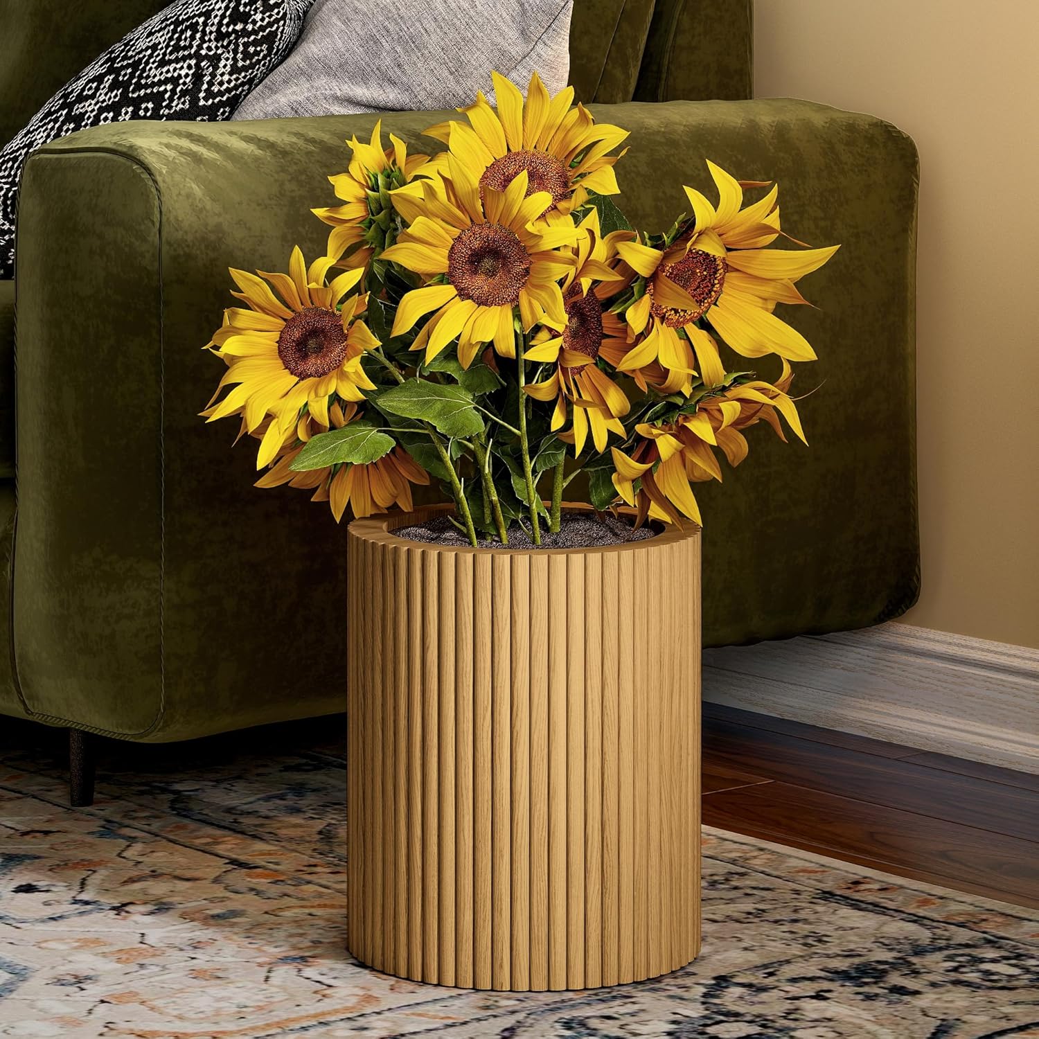 3-Pack Rustic Bark Wood Vase